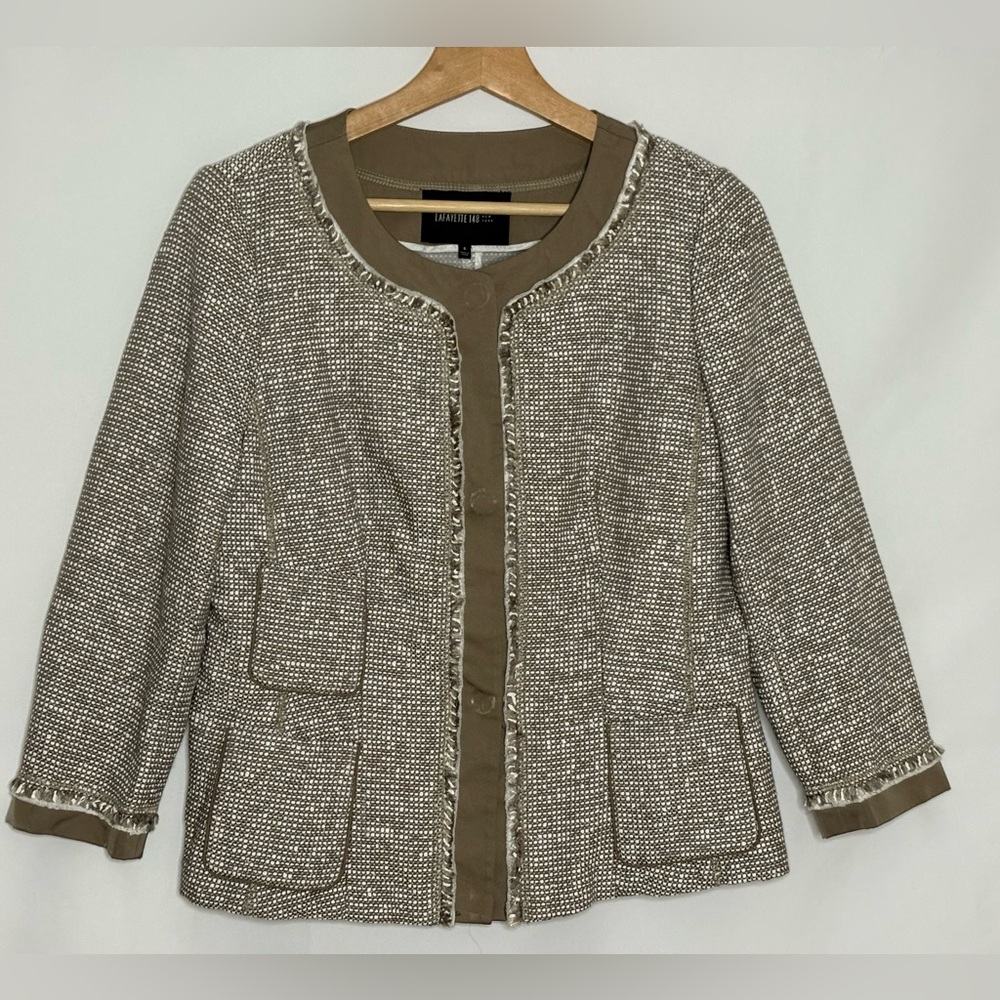 Lafayette  148 Blazer Tweed Snap Button Size 6